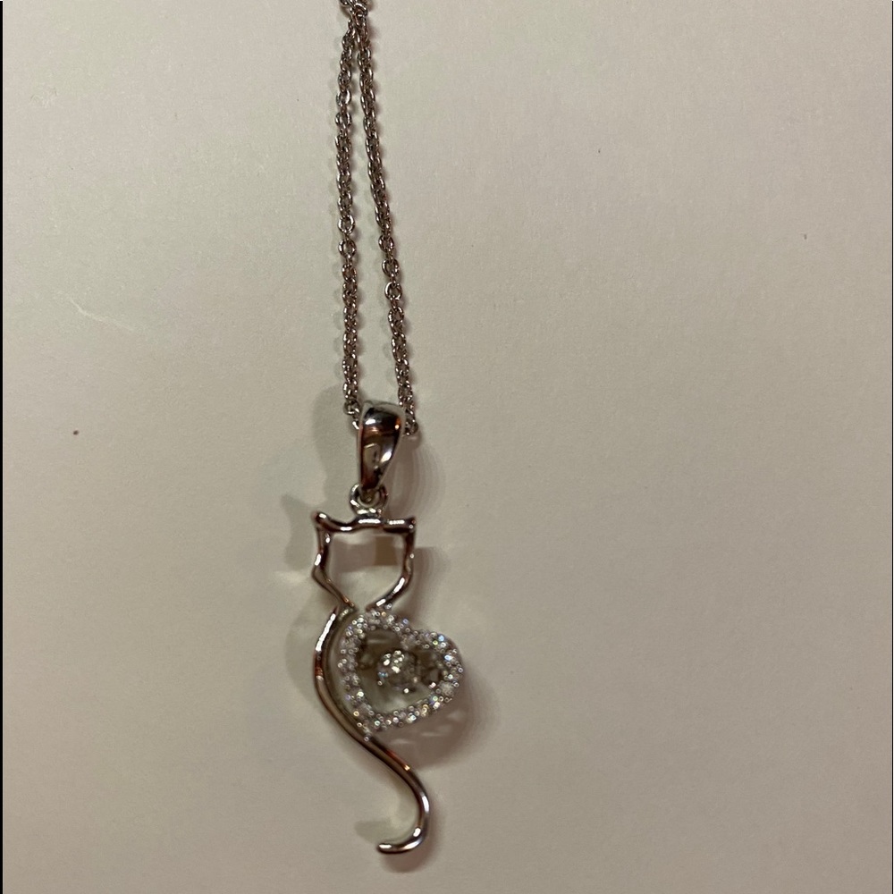 925 silver cat necklace